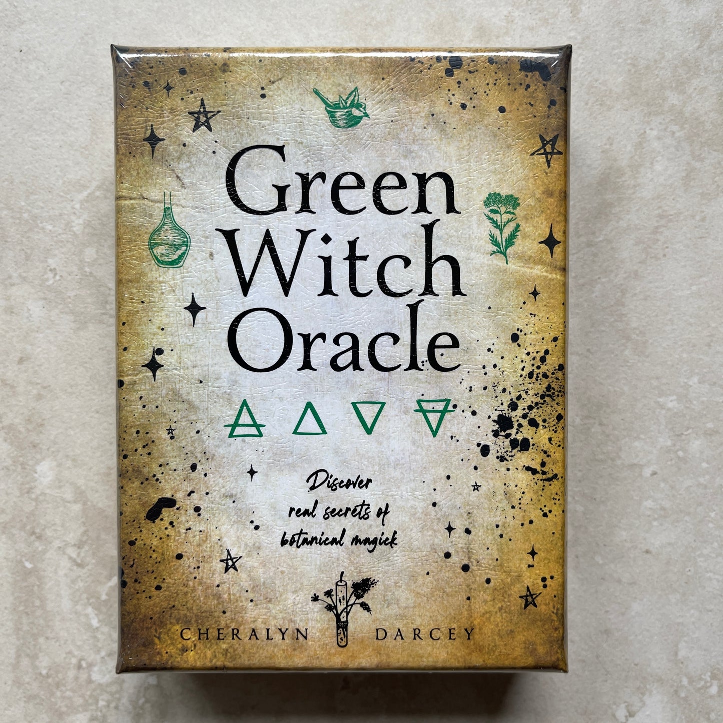 Crystal and Green Witch Oracle Card Set Gift Box Bundle