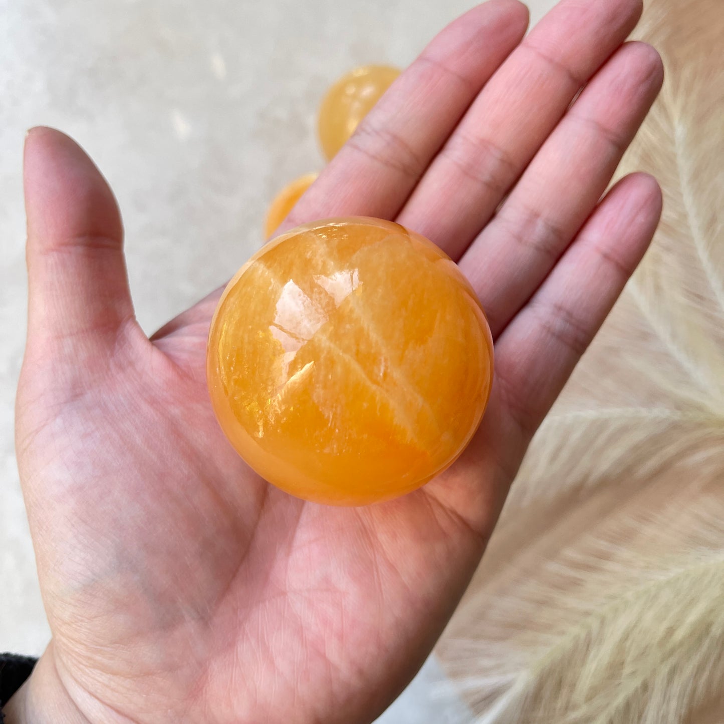 Orange Calcite Sphere