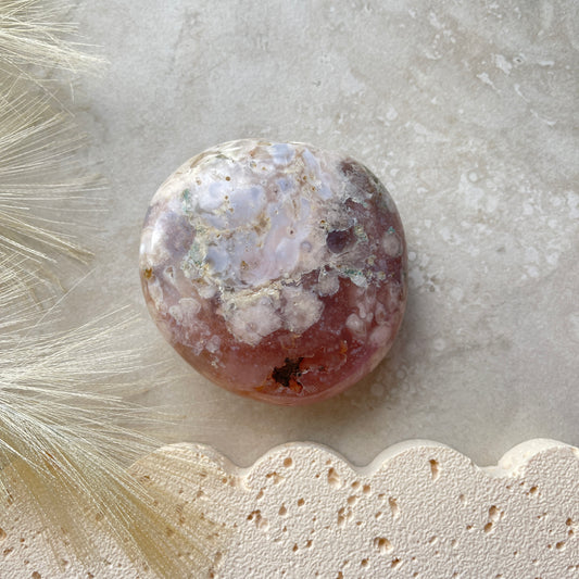 Flower Agate Palm Stone