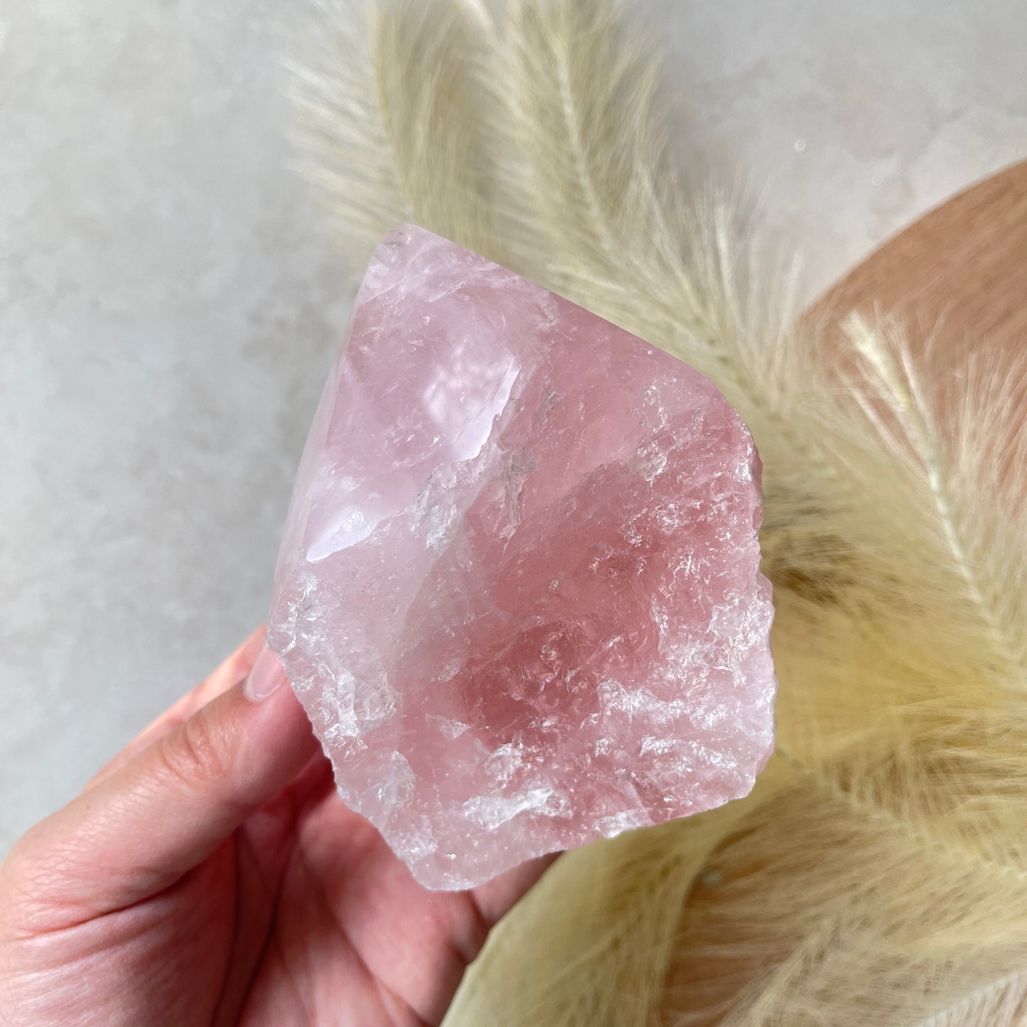 Rose Quartz Point Half Polished Half Rough