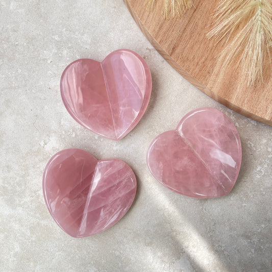 Rose Quartz Folded Heart