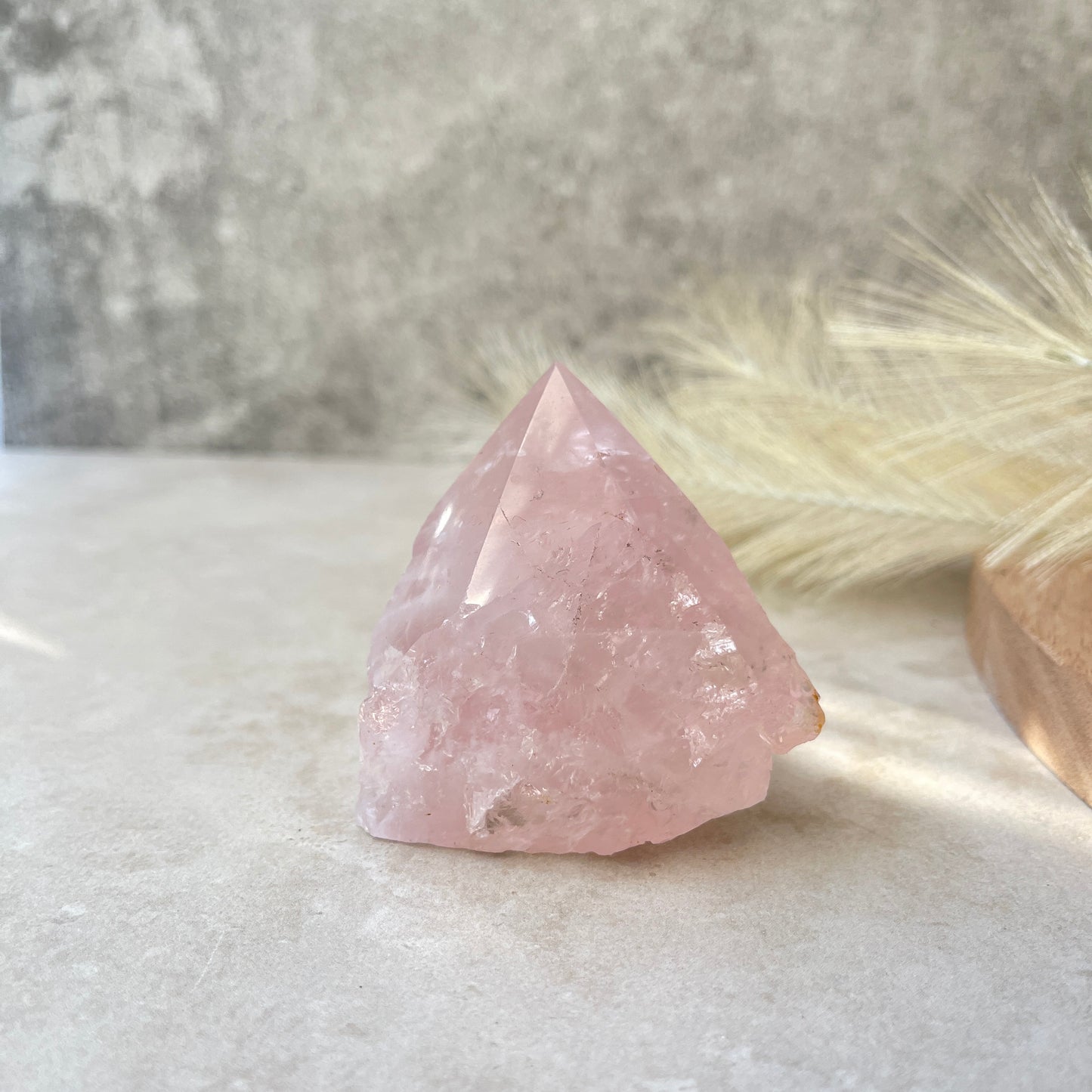 Rose Quartz Point Half Polished Half Rough