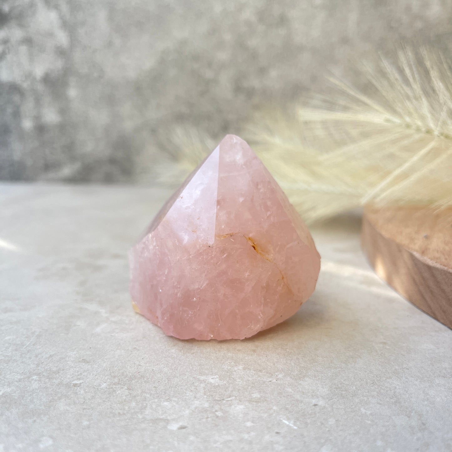 Rose Quartz Point Half Polished Half Rough