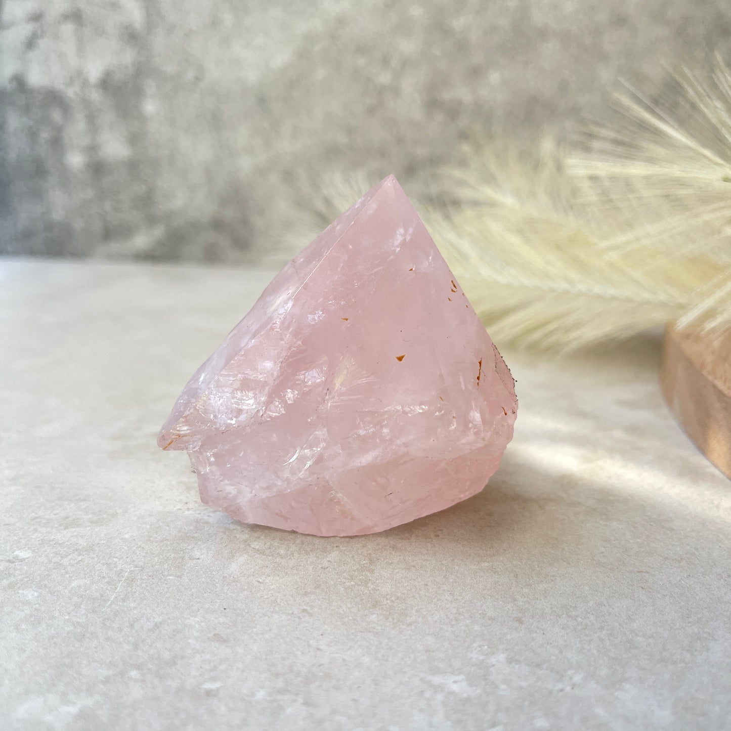 Rose Quartz Point Half Polished Half Rough