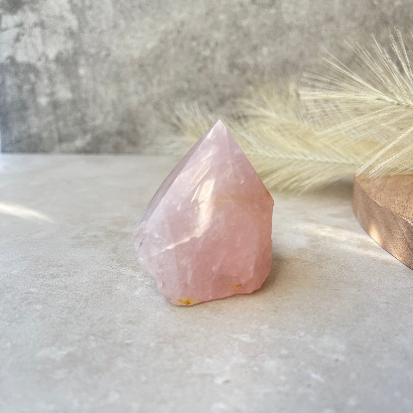 Rose Quartz Point Half Polished Half Rough