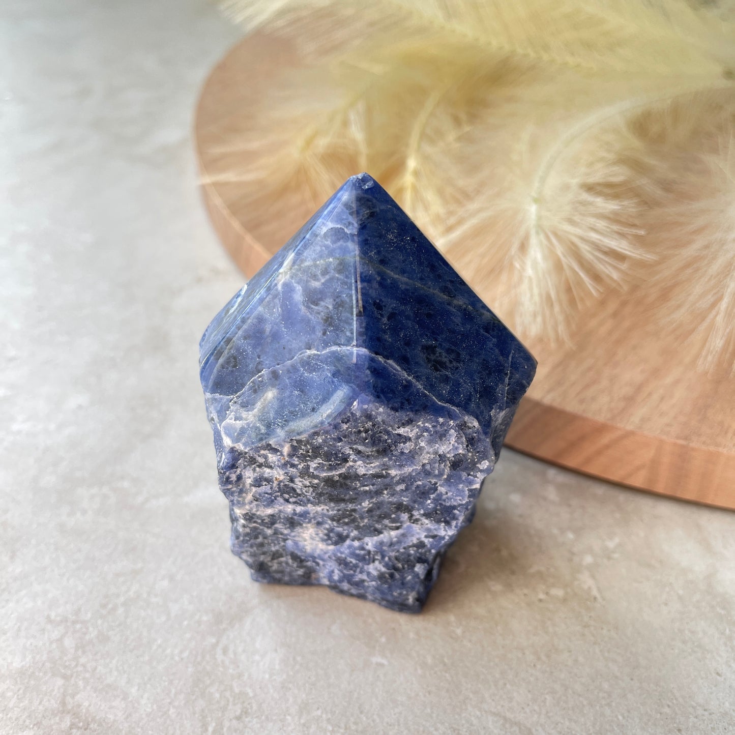 Sodalite Point Half Polished Half Rough