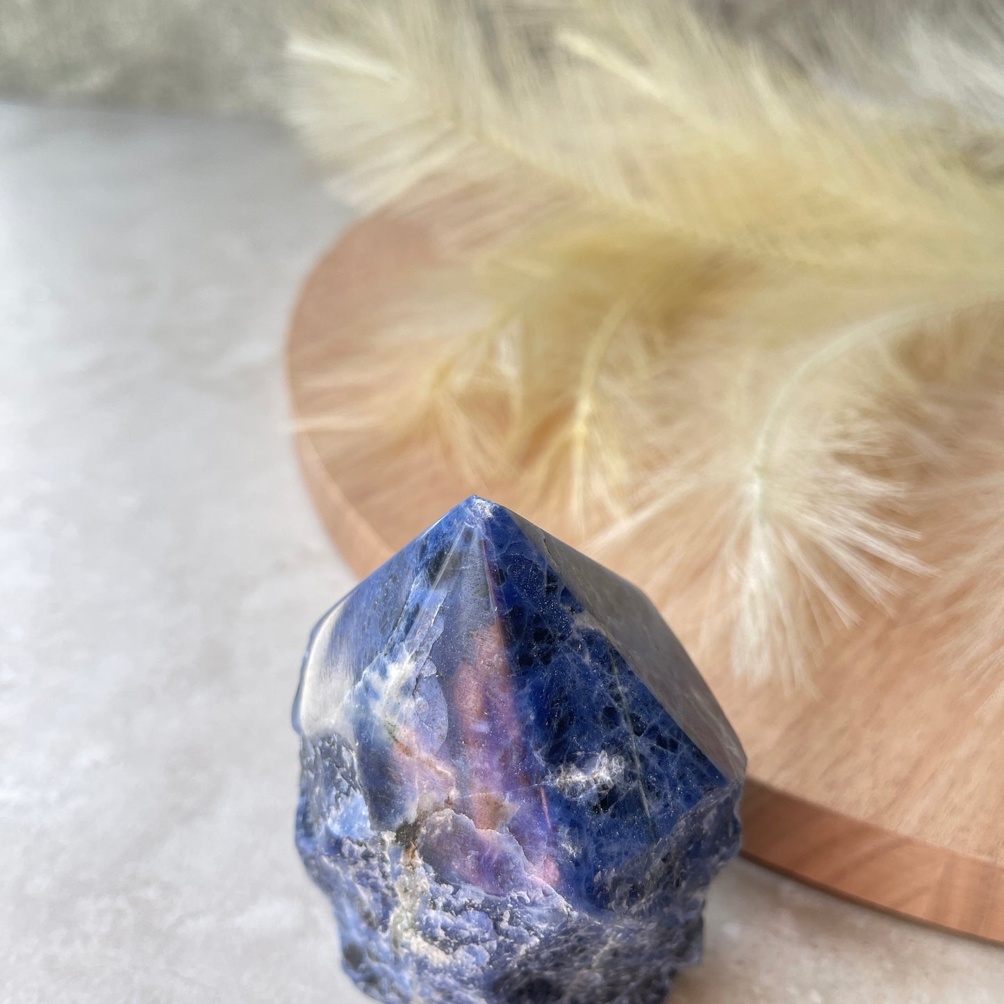 Sodalite Point Half Polished Half Rough