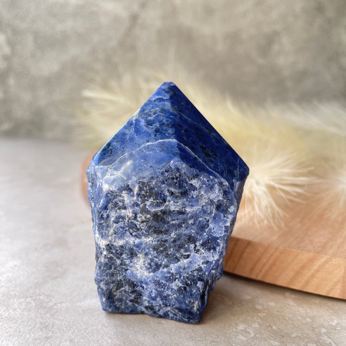 Sodalite Point Half Polished Half Rough