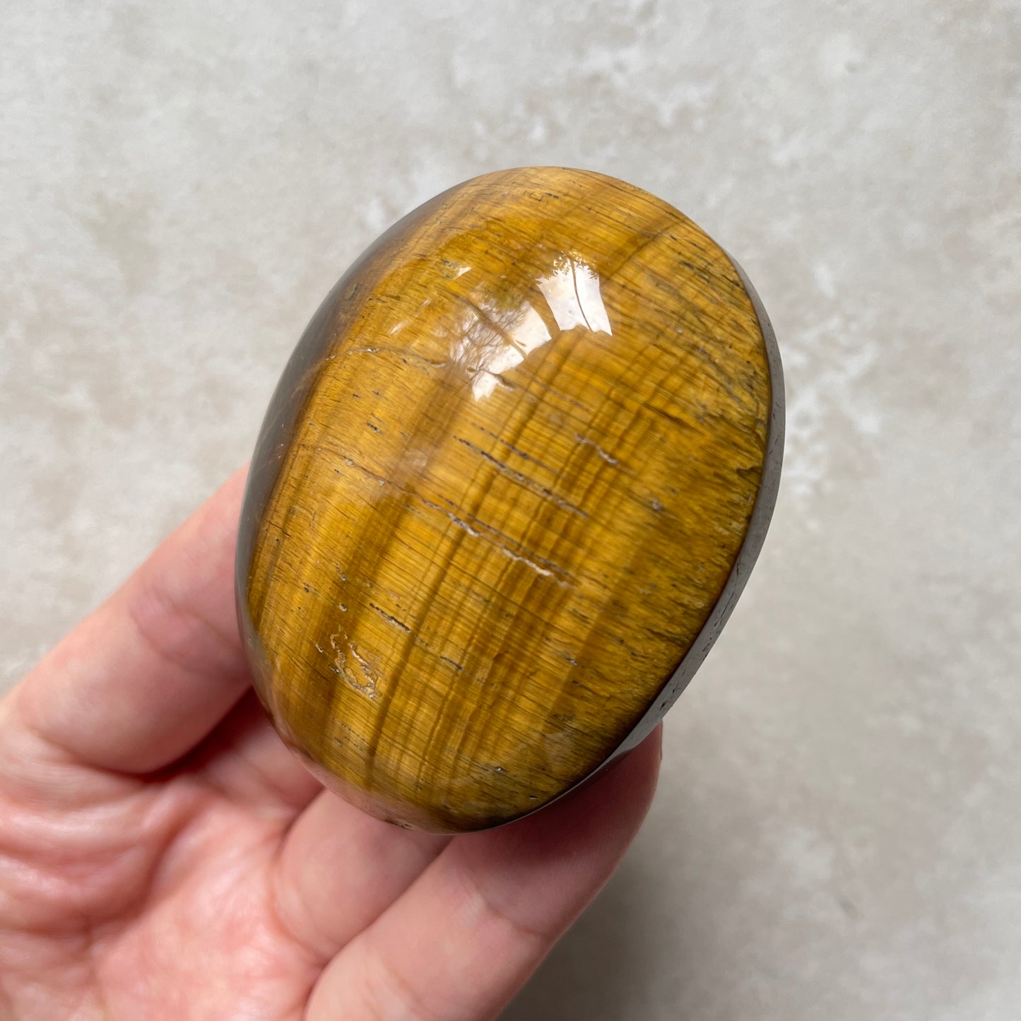 Yellow Tiger Eye Palm Stone