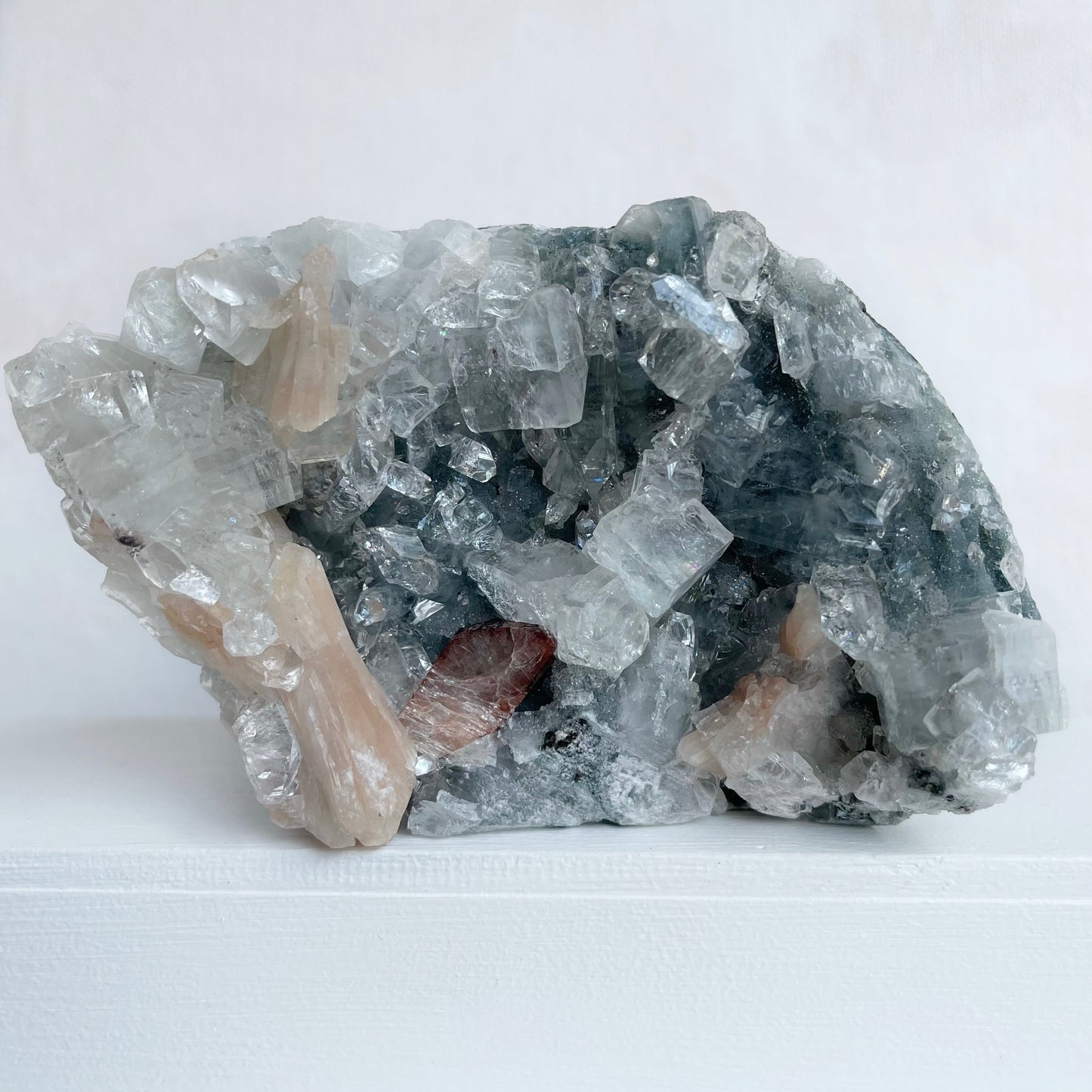 Apophyllite Cluster with Stilbite