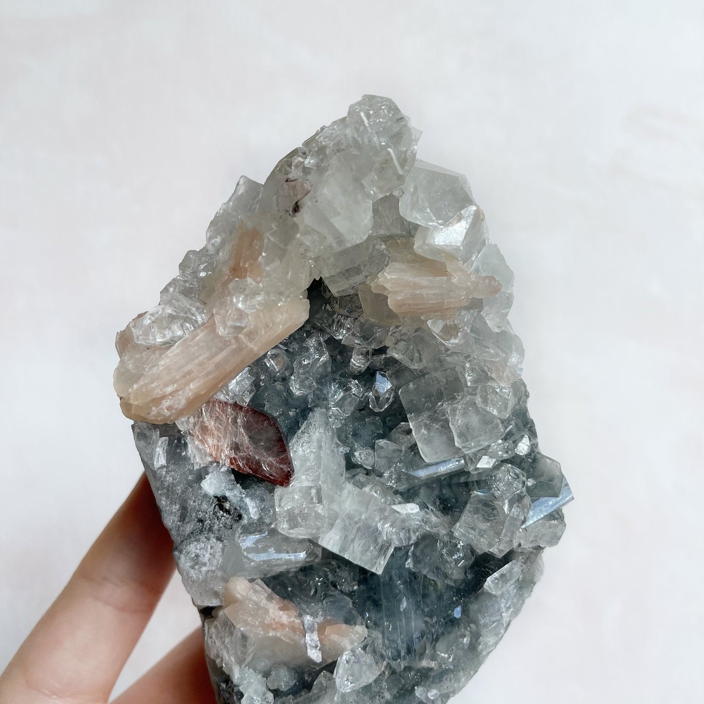 Apophyllite Cluster with Stilbite