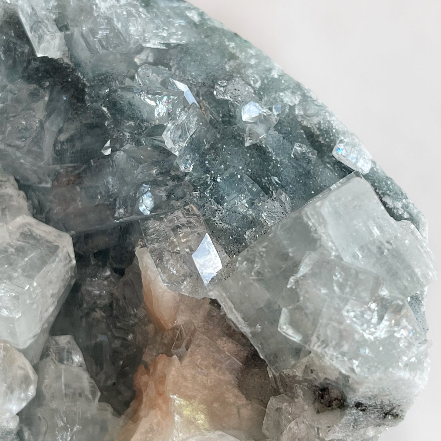 Apophyllite Cluster with Stilbite