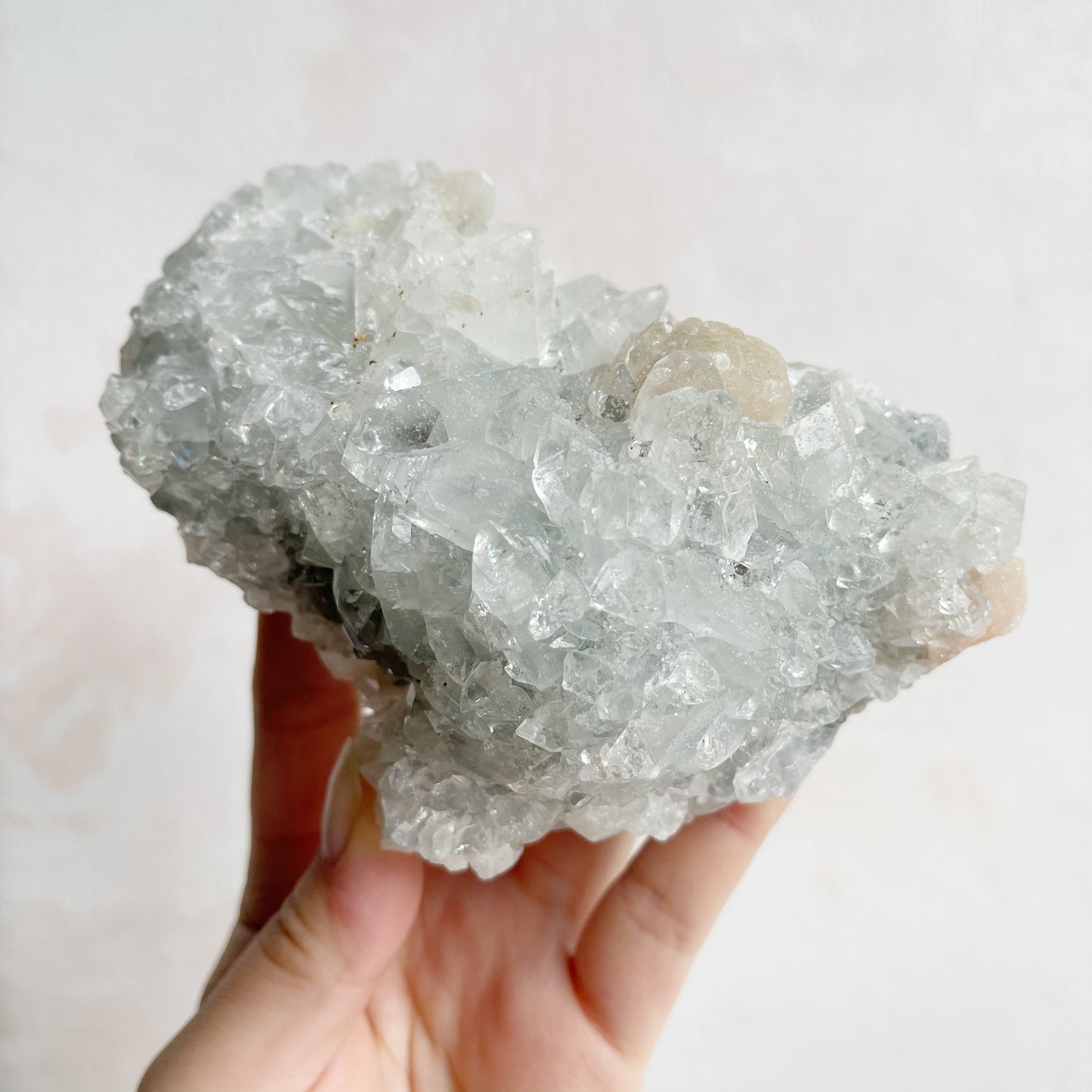 Apophyllite Cluster with Stilbite