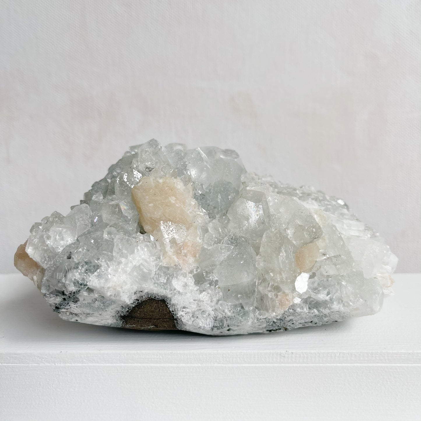 Apophyllite Cluster with Stilbite